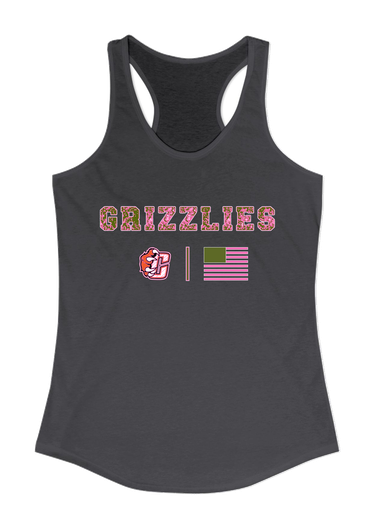 Central East Grizzlies Pink Camo Flag Women's Tank Top