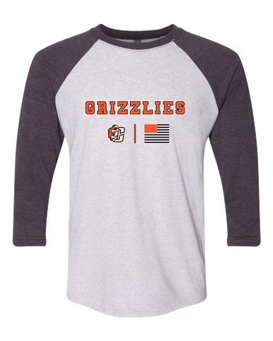 Central East Grizzlies Team Colors Flag Men's Baseball T-Shirt