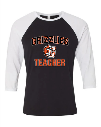 Central East Grizzlies Teacher Women's Baseball T-Shirt