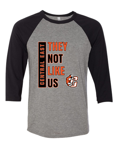 Central East Grizzlies They Not Like Us #1 Women's Baseball T-Shirt