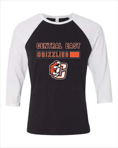 Central East Grizzlies Mascot #7 Women's Baseball T-Shirt