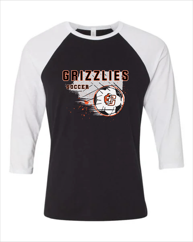 Central East Grizzlies Soccer #2 Women's Baseball T-Shirt