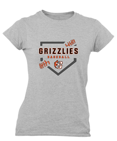 Central East Grizzlies Baseball #2 Women's SS T-Shirt