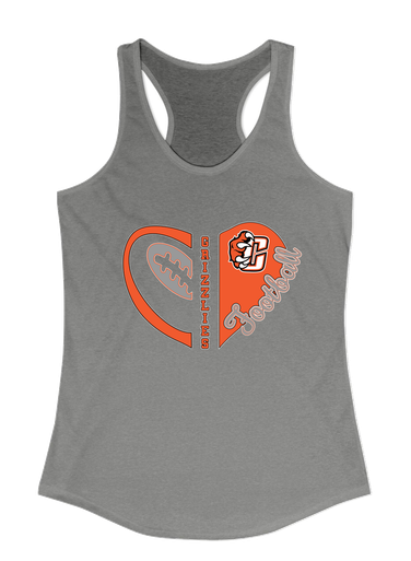 Central East Grizzlies Heart Football Women's Tank Top