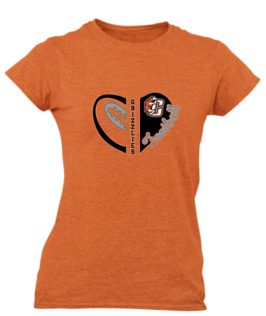 Central East Grizzlies Heart Football Women's Premium SS T-Shirt