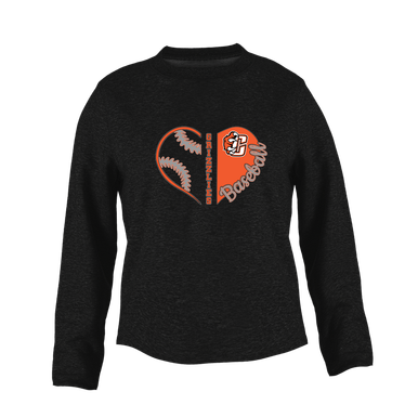 Central East Grizzlies Heart Baseball Women's Sweatshirt