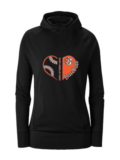 Central East Grizzlies Heart Baseball Women's Hoodie