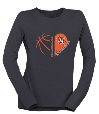 Central East Grizzlies Heart Basketball Women's Premium LS T-Shirt