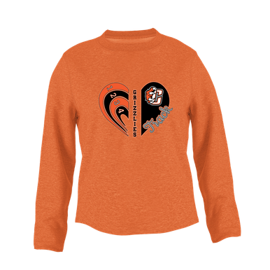 Central East Grizzlies Heart Track Women's Sweatshirt