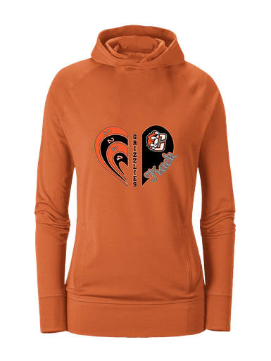 Central East Grizzlies Heart Track Women's Hoodie
