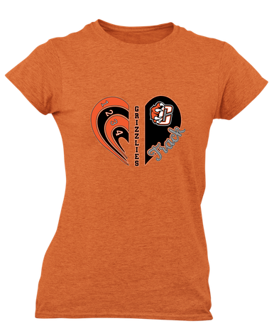Central East Grizzlies Heart Track Women's Premium SS T-Shirt