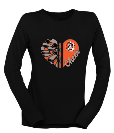 Central East Grizzlies Heart Cheer Women's LS T-Shirt