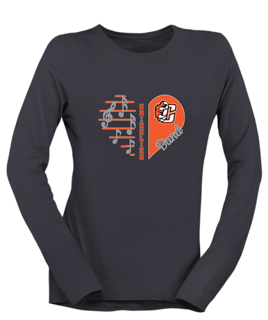 Central East Grizzlies Heart Band Women's LS T-Shirt