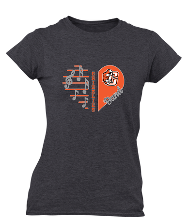 Central East Grizzlies Heart Band Women's SS T-Shirt