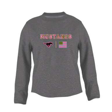 South Western Mustangs Pink Camo Flag Women's Sweatshirt