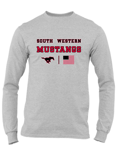 South Western Mustangs Spirit Flag Men's LS T-Shirt