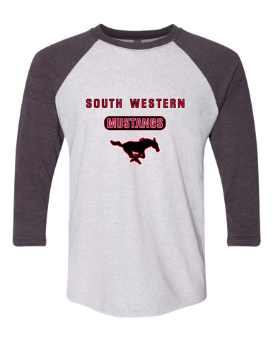 South Western Mustangs Mascot #3 Women's Baseball T-Shirt