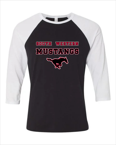 South Western Mustangs Spirit Men's Baseball T-Shirt