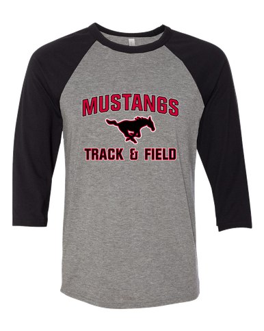 South Western Mustangs Track & Field Women's Baseball T-Shirt