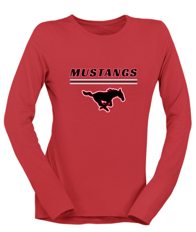 South Western Mustangs Mascot #8 Women's LS T-Shirt