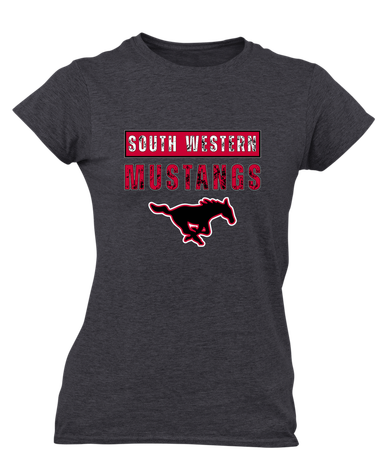 South Western Mustangs Mascot #9 Women's Premium SS T-Shirt