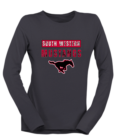 South Western Mustangs Mascot #9 Women's LS T-Shirt