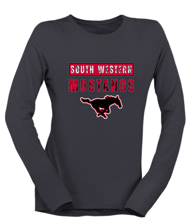 South Western Mustangs Mascot #9 Women's Premium LS T-Shirt