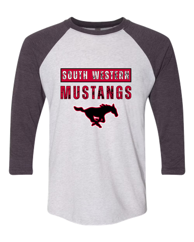 South Western Mustangs Mascot #9 Women's Baseball T-Shirt