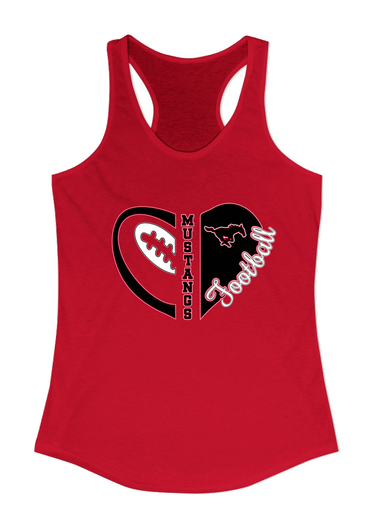 South Western Mustangs Heart Football Women's Tank Top