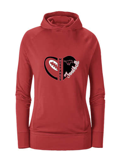 South Western Mustangs Heart Football Women's Hoodie