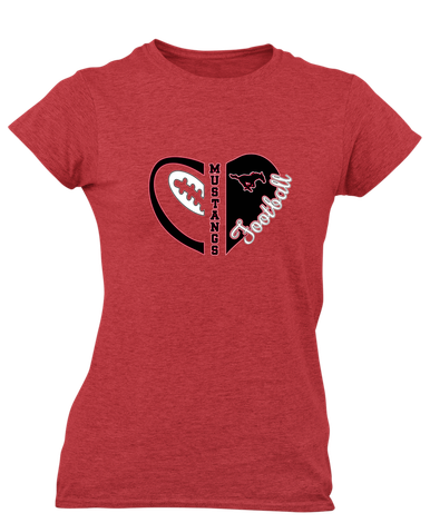 South Western Mustangs Heart Football Women's Premium SS T-Shirt
