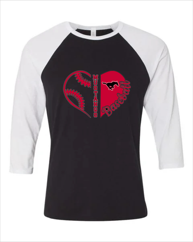 South Western Mustangs Heart Baseball Women's Baseball T-Shirt