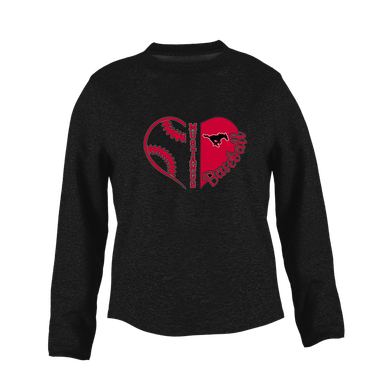 South Western Mustangs Heart Baseball Women's Sweatshirt
