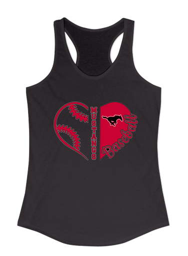 South Western Mustangs Heart Baseball Women's Tank Top