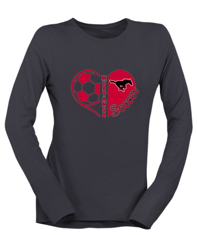 South Western Mustangs Heart Soccer Women's LS T-Shirt