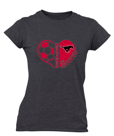 South Western Mustangs Heart Soccer Women's SS T-Shirt