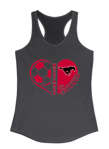 South Western Mustangs Heart Soccer Women's Tank Top