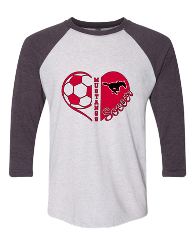 South Western Mustangs Heart Soccer Women's Baseball T-Shirt