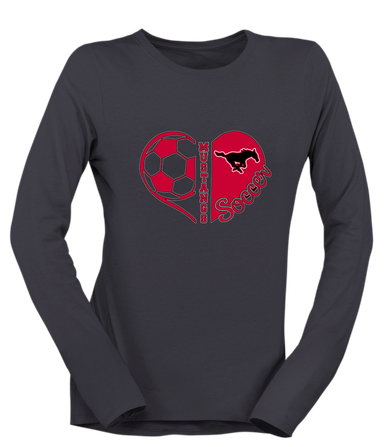 South Western Mustangs Heart Soccer Women's Premium LS T-Shirt