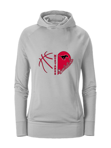 South Western Mustangs Heart Basketball Women's Hoodie