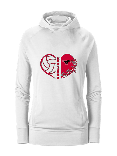 South Western Mustangs Heart Volleyball Women's Hoodie
