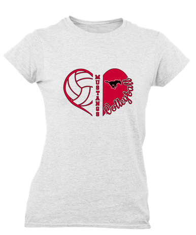 South Western Mustangs Heart Volleyball Women's Premium SS T-Shirt