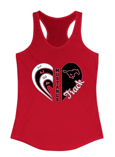 South Western Mustangs Heart Track Women's Tank Top