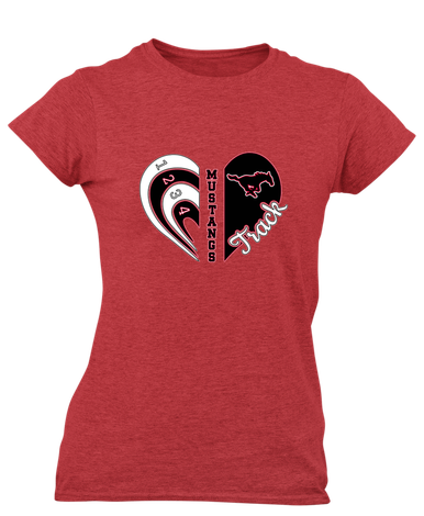 South Western Mustangs Heart Track Women's SS T-Shirt