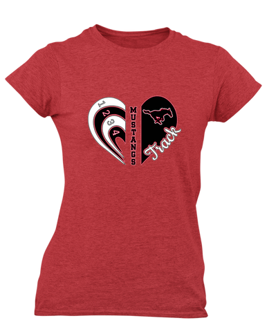 South Western Mustangs Heart Track Women's Premium SS T-Shirt
