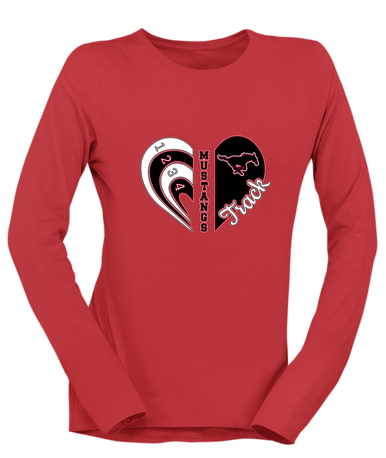 South Western Mustangs Heart Track Women's Premium LS T-Shirt