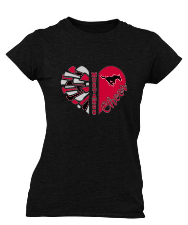South Western Mustangs Heart Cheer Women's SS T-Shirt