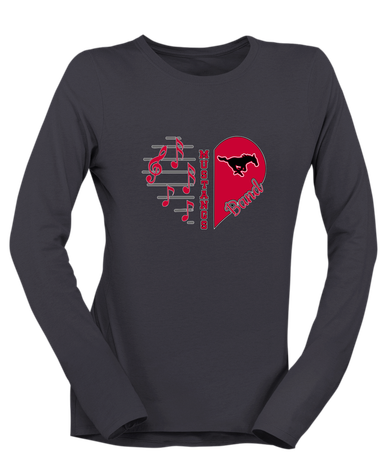 South Western Mustangs Heart Band Women's LS T-Shirt