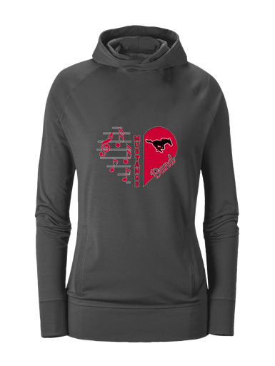 South Western Mustangs Heart Band Women's Hoodie