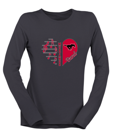 South Western Mustangs Heart Band Women's Premium LS T-Shirt
